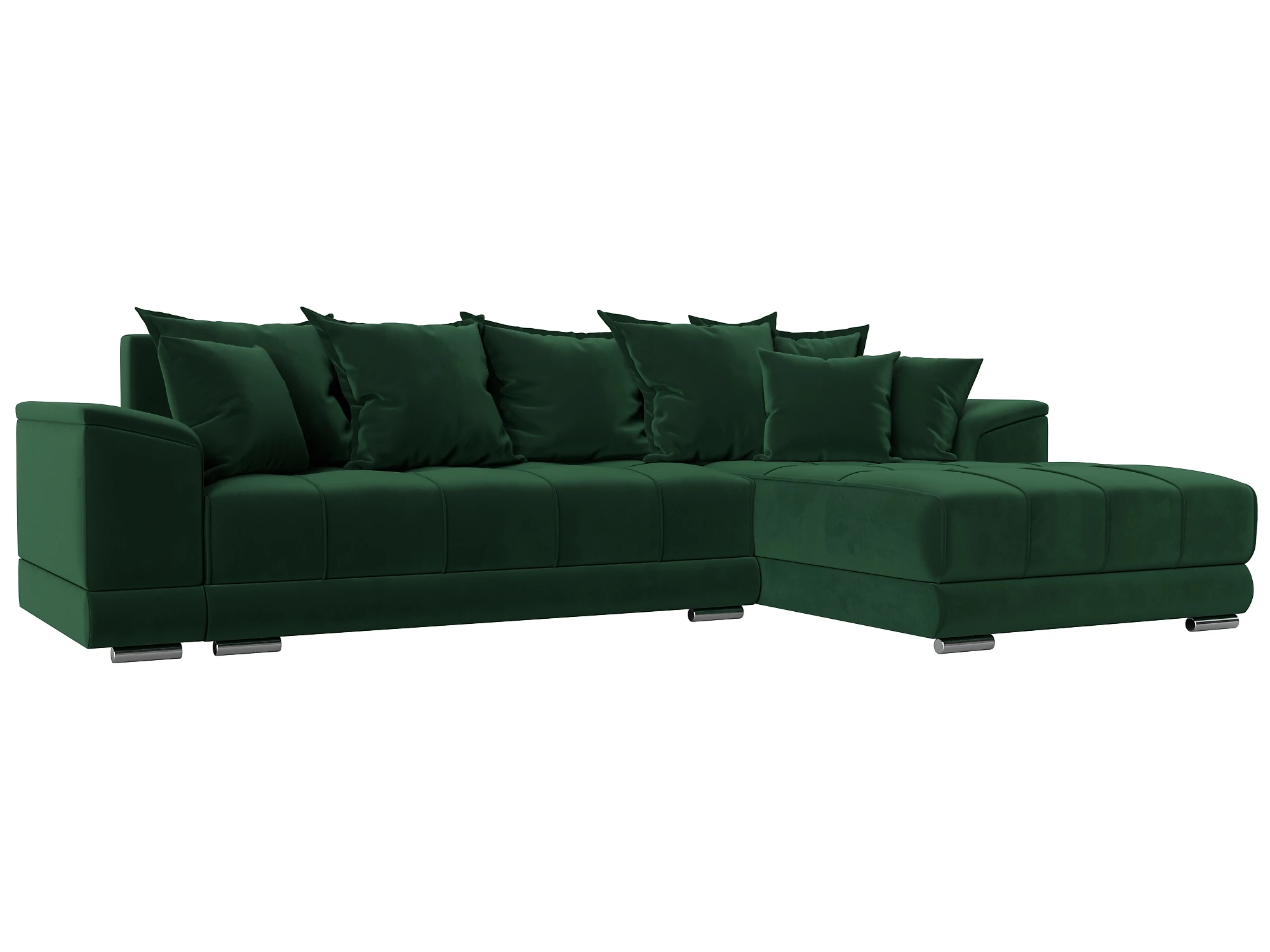 Зелёный угловой диван НордСтар Плюш Дизайн 4