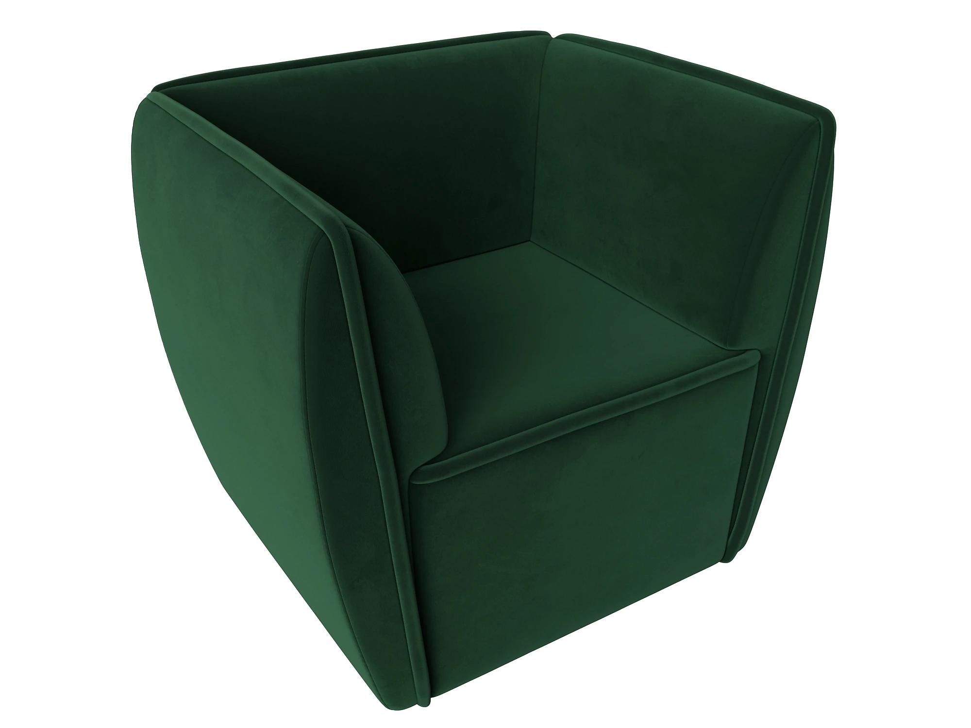 Зелёное кресло Бергамо Плюш Дизайн 7