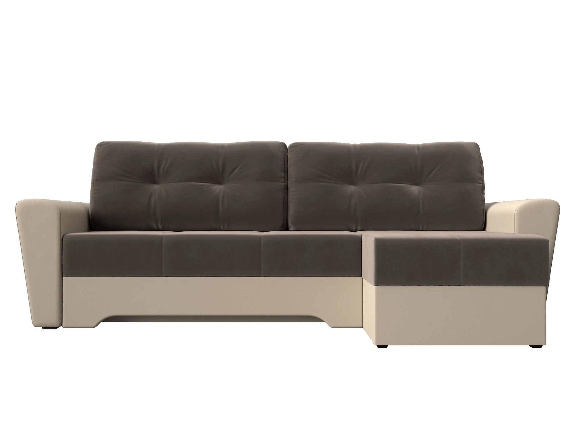 Угловой диван с правым углом Амстердам Плюш Дизайн 13