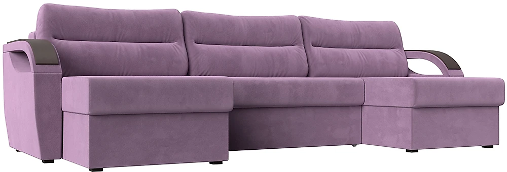 Угловой диван с подушками Форсайт Вельвет Лилак