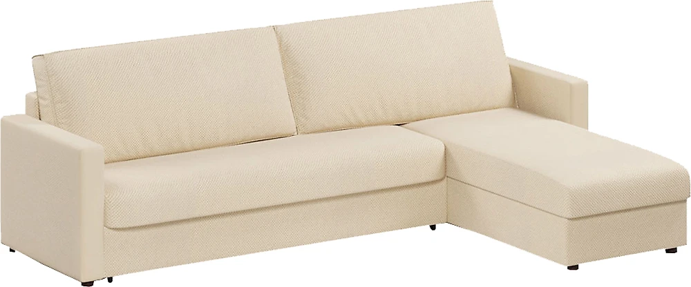 Угловой диван без подушек Дублин Амиго Беж