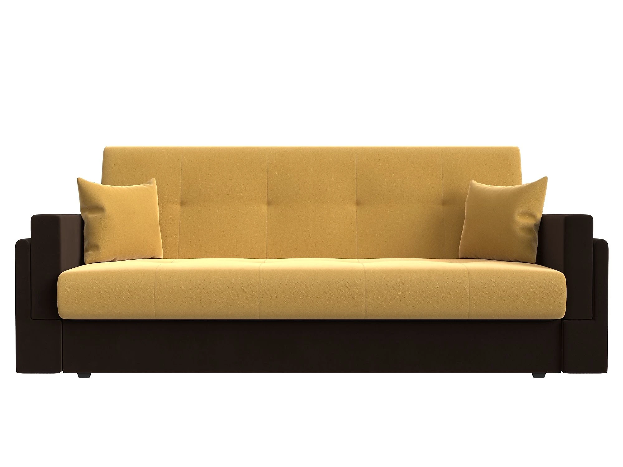 Жёлтый прямой диван Лига-015 Дизайн 5 книжка