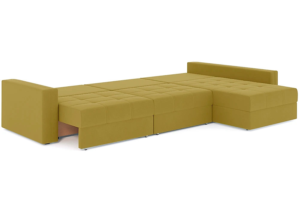 Угловой диван с большим спальным местом Брест-3 Плюш Еллоу