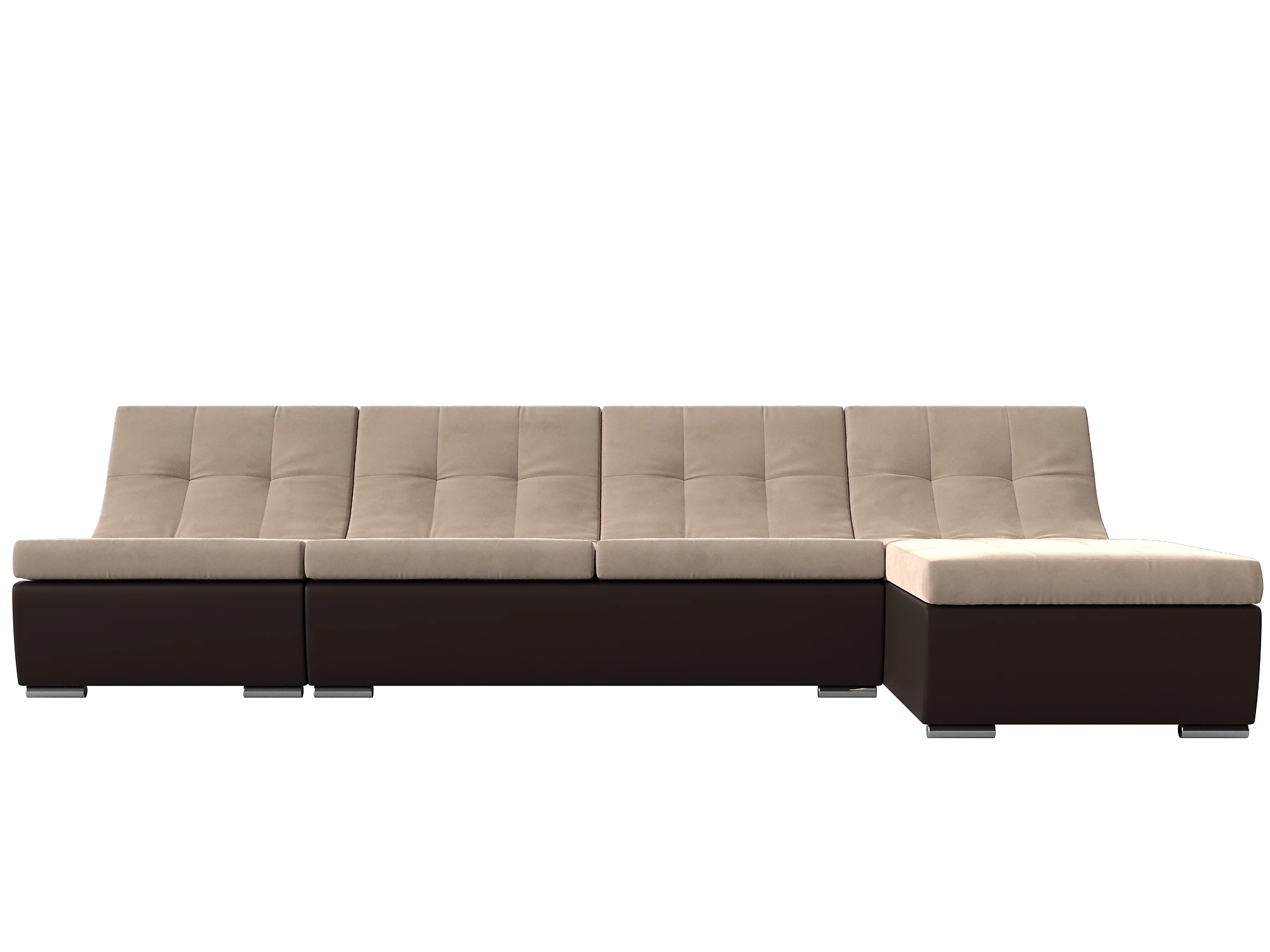  угловой диван с оттоманкой Монреаль Плюш Дизайн 1