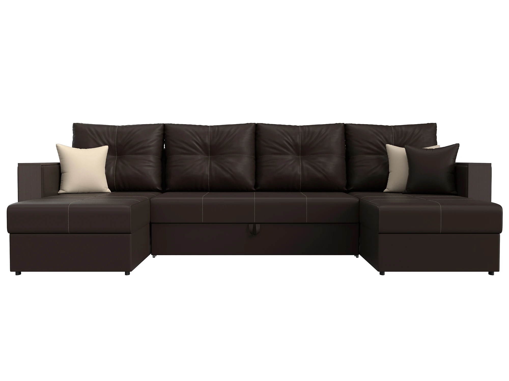 Угловой диван с подушками Валенсия-П Браун