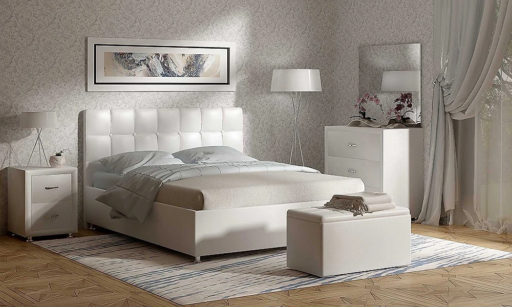 белая кровать Tivoli-1 - Афина (Эмбер) 120х200 с матрасом