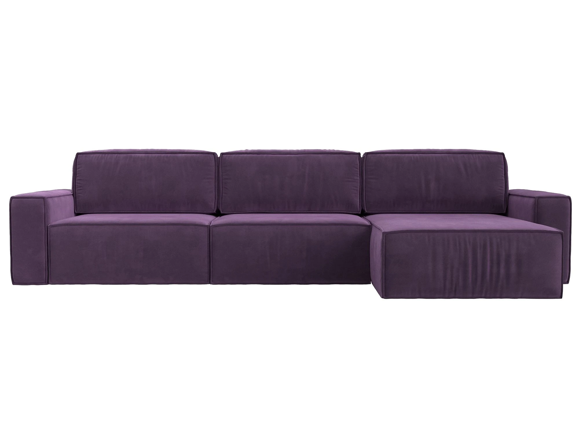 Угловой диван фиолетовый Прага Классик лонг Дизайн 7