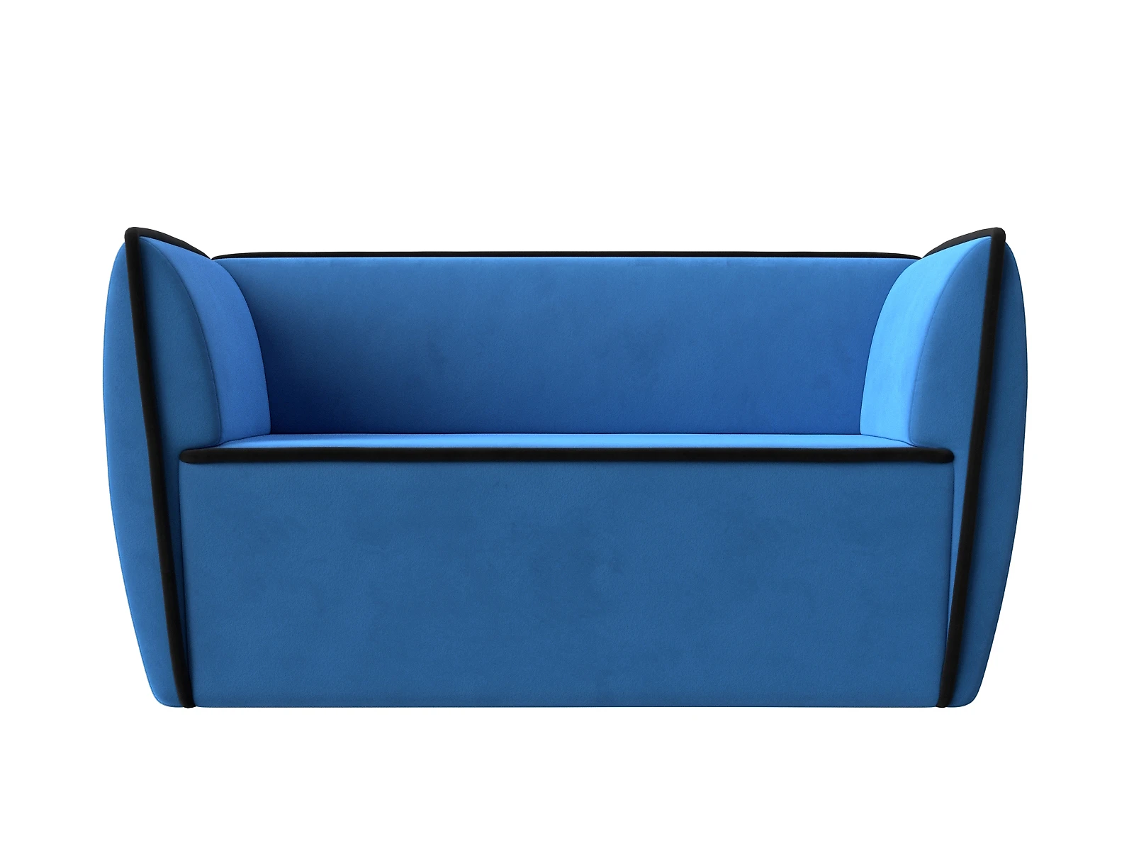 Синий прямой диван Бергамо-2 Плюш Дизайн 6