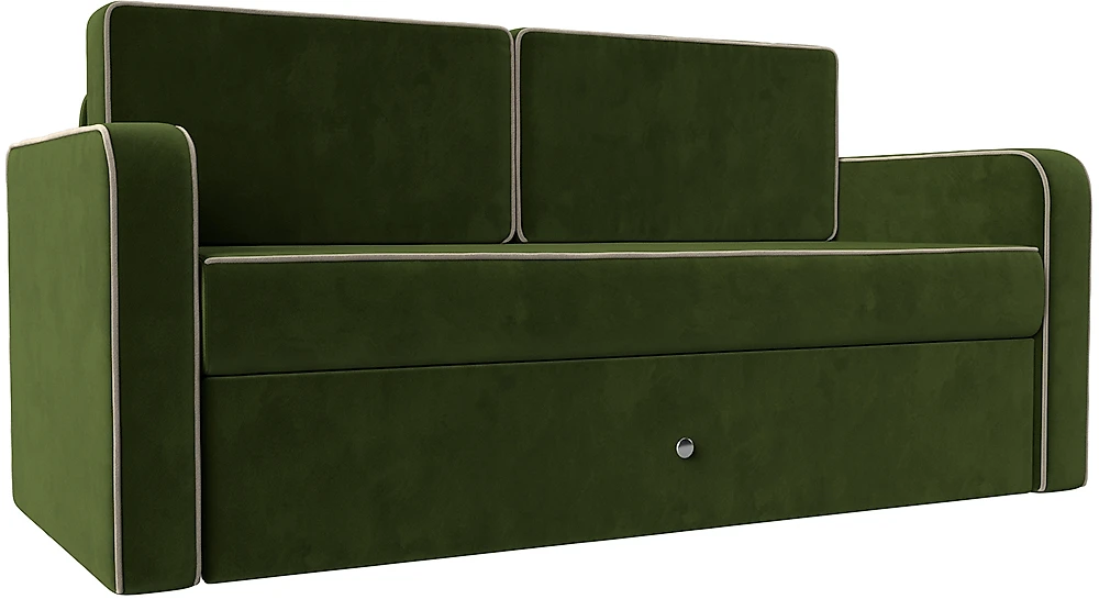 Прямой диван 190 см Смарт Вельвет Зеленый-Бежевый