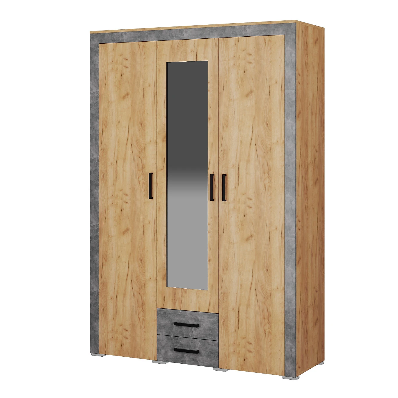 Серый распашной шкаф Адель-3 Дизайн-1