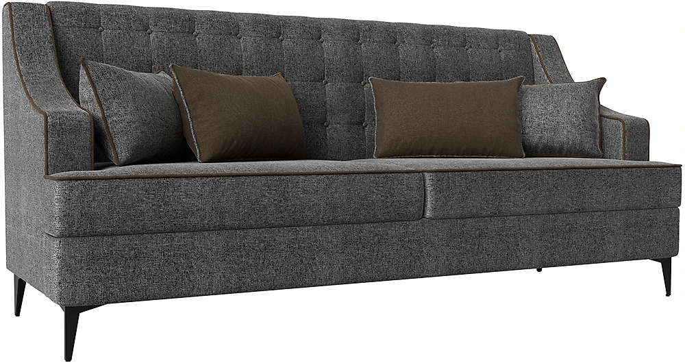 Прямой диван серого цвета Марк Кантри Серый-Коричневый