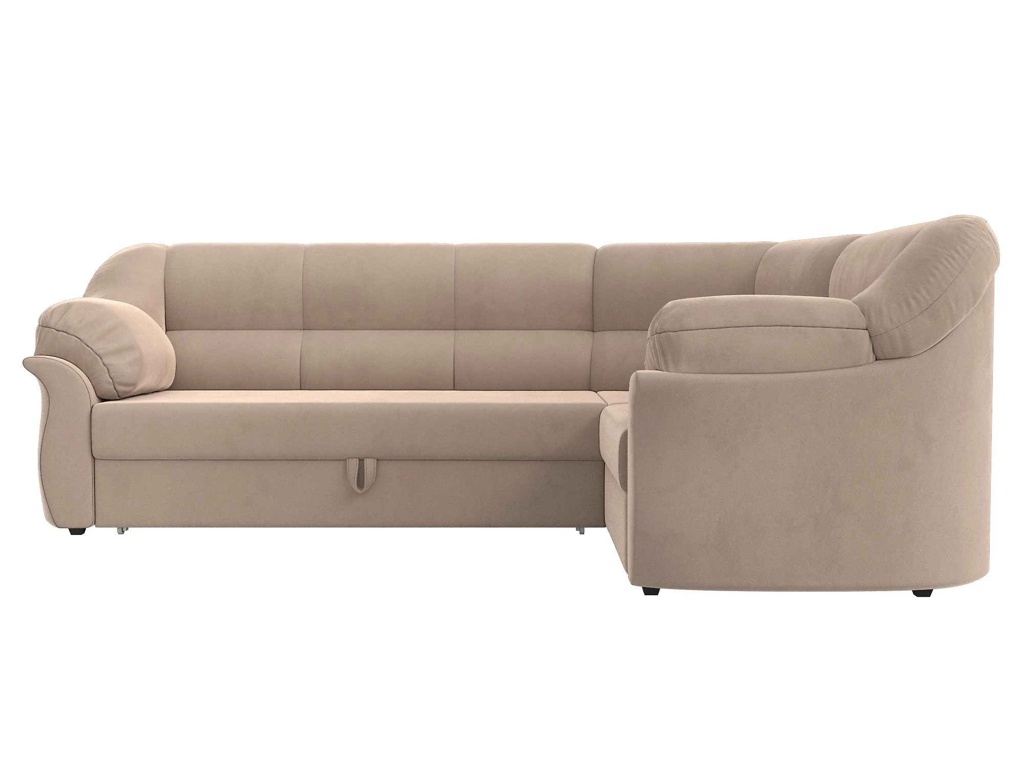 Угловой диван с правым углом Карнелла Плюш Дизайн 24