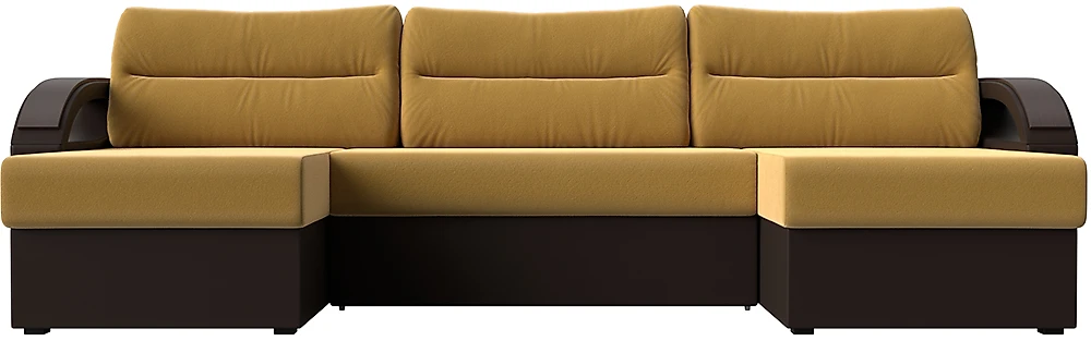 Угловой диван для ежедневного сна Форсайт Вельвет Микс Еллоу-Браун