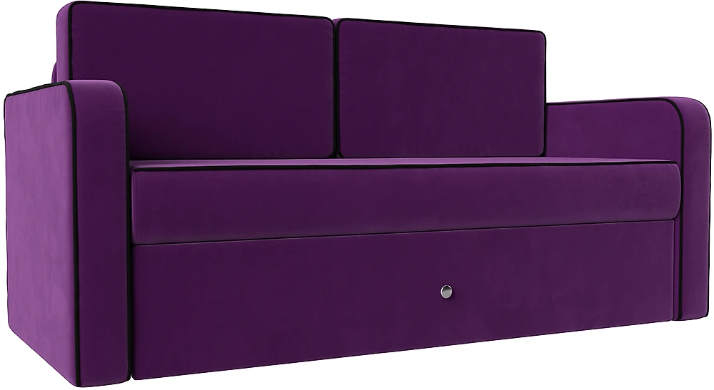 Прямой диван 190 см Смарт Вельвет Фиолетовый-Черный