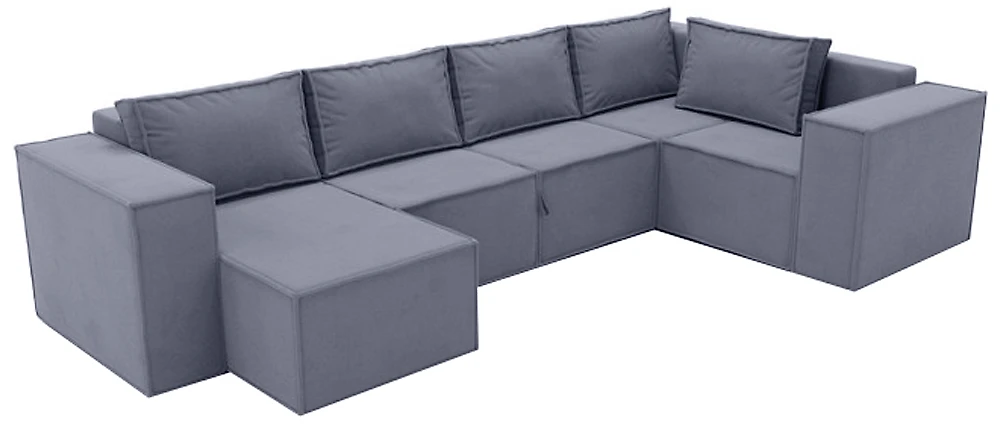 Модульный диван с оттоманкой  Лофт П-образный Грей
