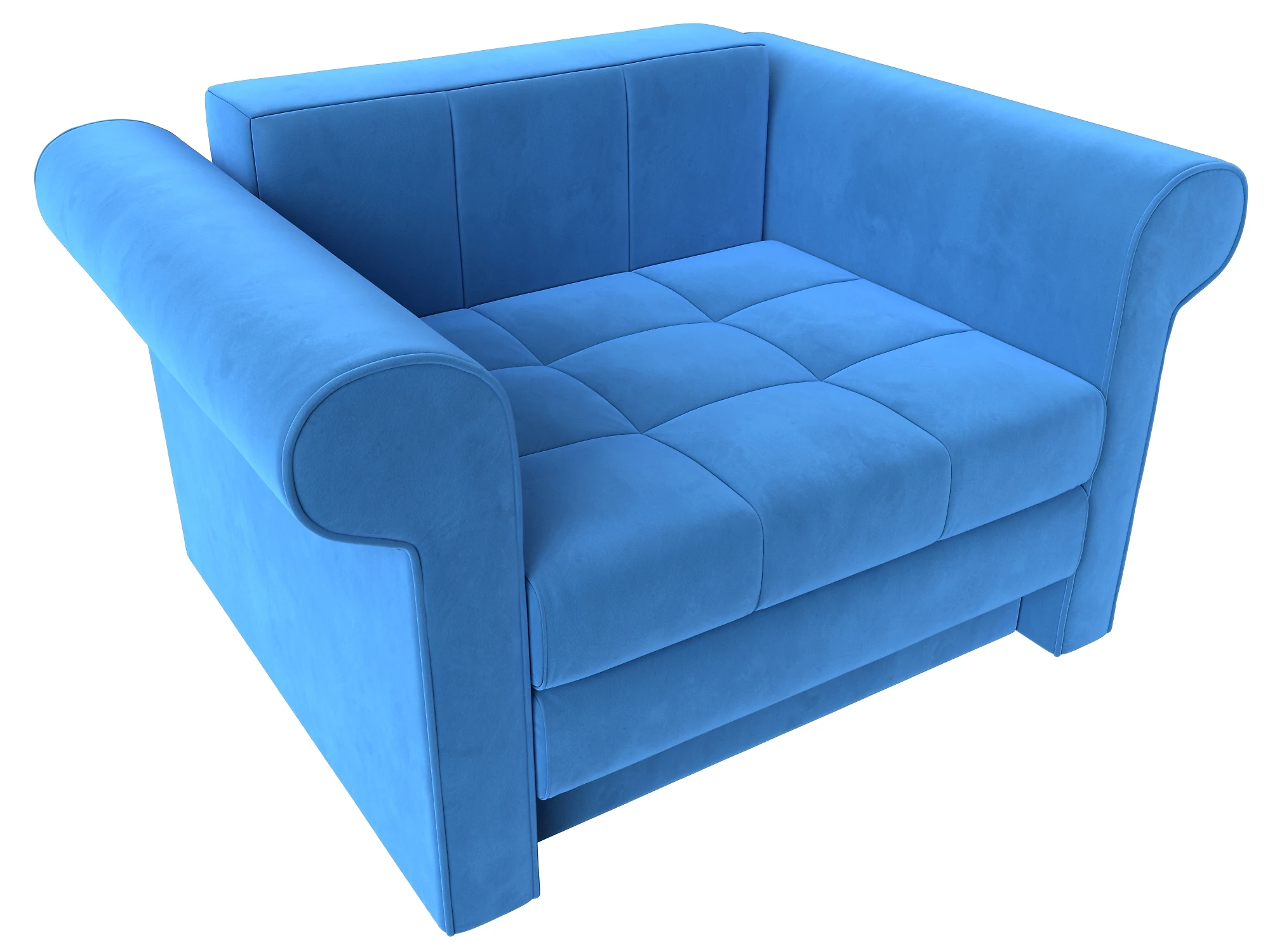  голубое кресло  Берли Плюш Дизайн 6