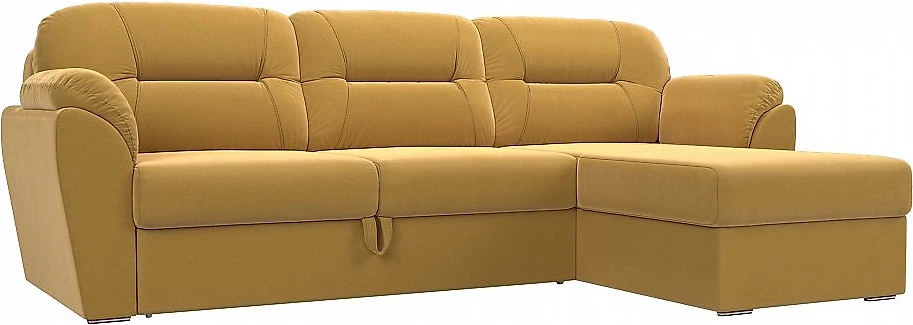 Угловой диван с подлокотниками Бостон Вельвет Еллоу