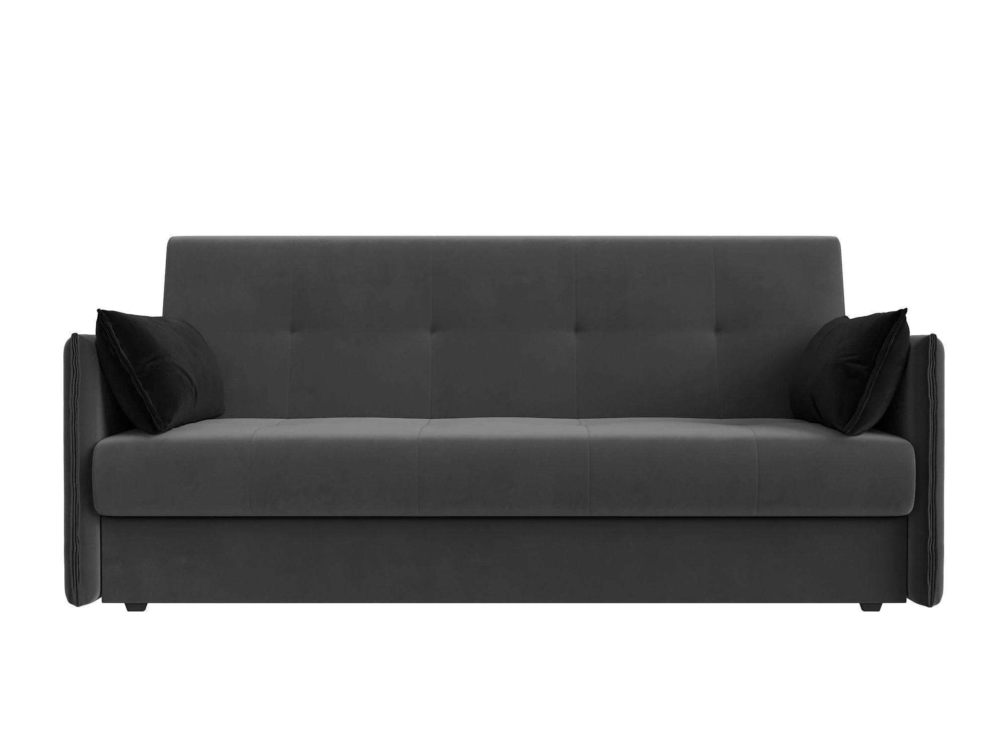 Прямой диван серого цвета Лига-018 Плюш Дизайн 12 книжка