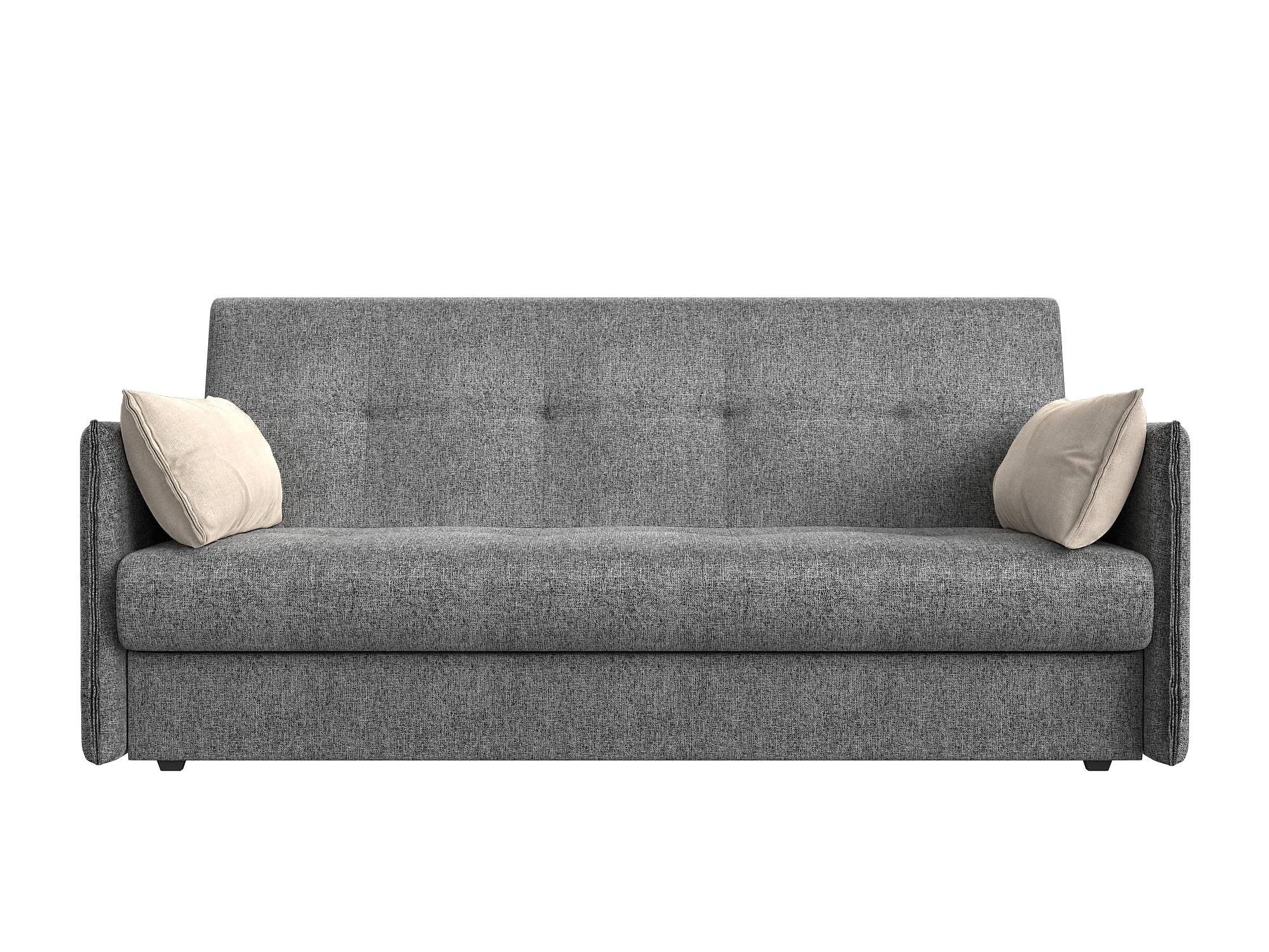 Прямой диван серого цвета Лига-018 Кантри Дизайн 6 книжка