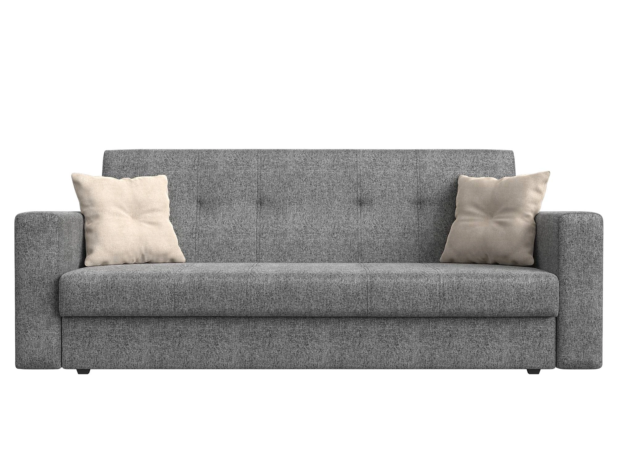 Прямой диван серого цвета Лига-016 Кантри Дизайн 3 книжка
