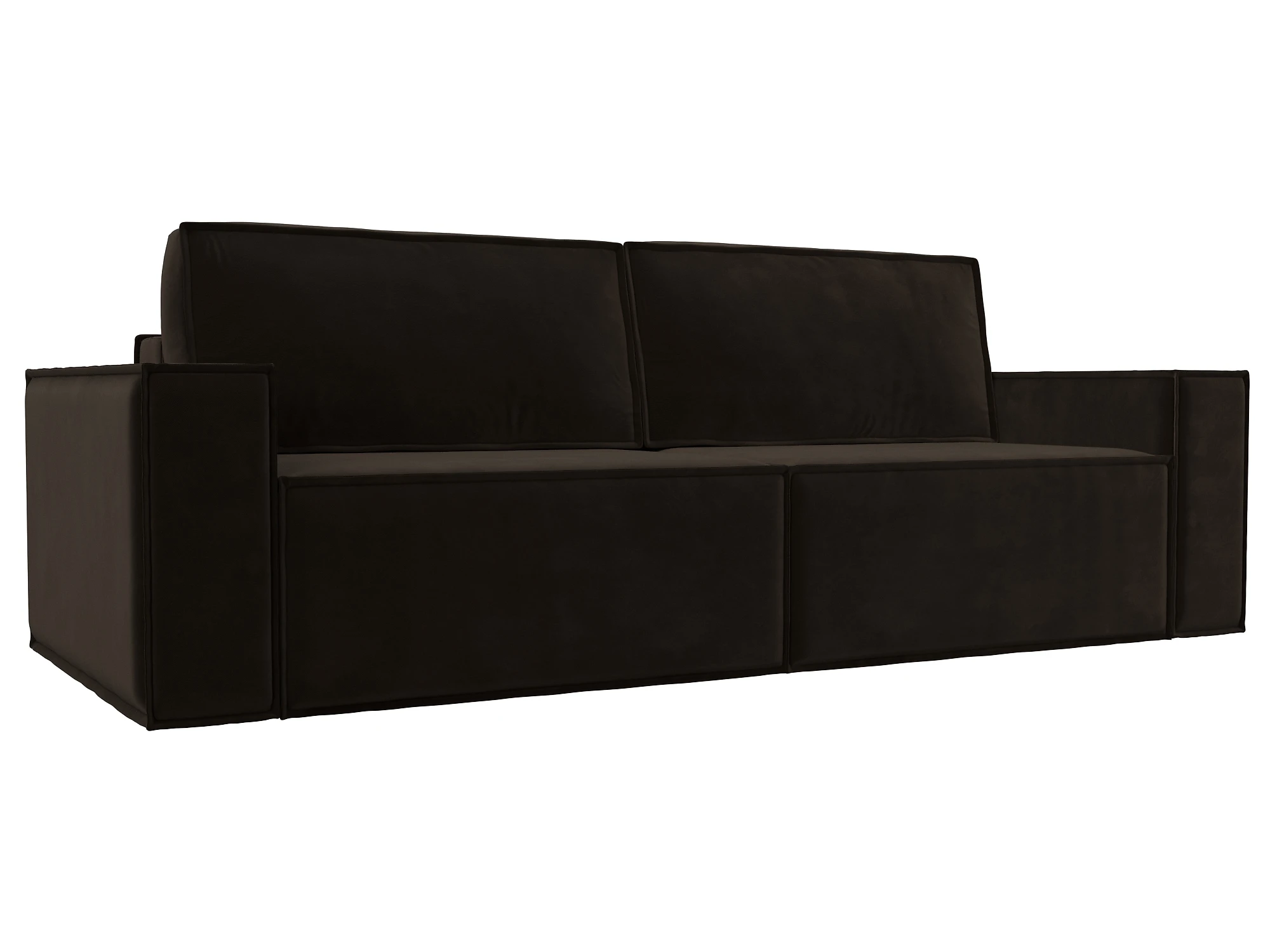 Прямой диван с пружинным блоком Куба Вельвет Браун