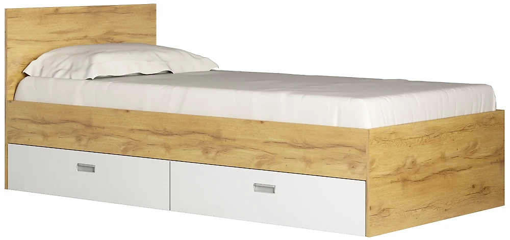 Кровать с ящиками для белья Виктория-1-90 Дизайн-2