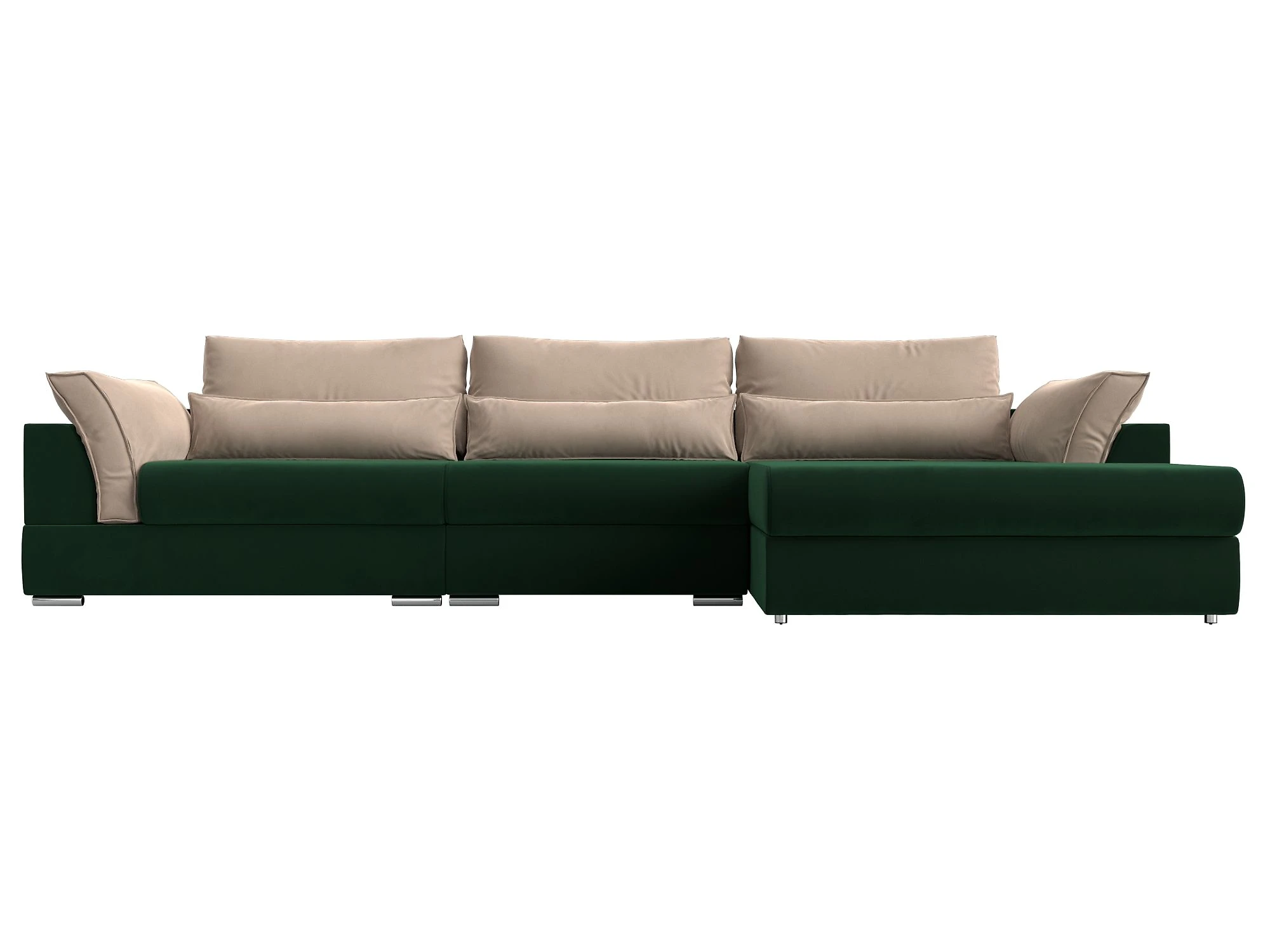 Угловой диван салатовый Пекин Лонг Плюш Дизайн 10