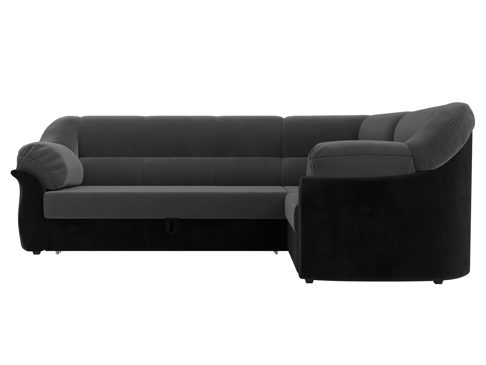 Чёрный угловой диван Карнелла Плюш Дизайн 18