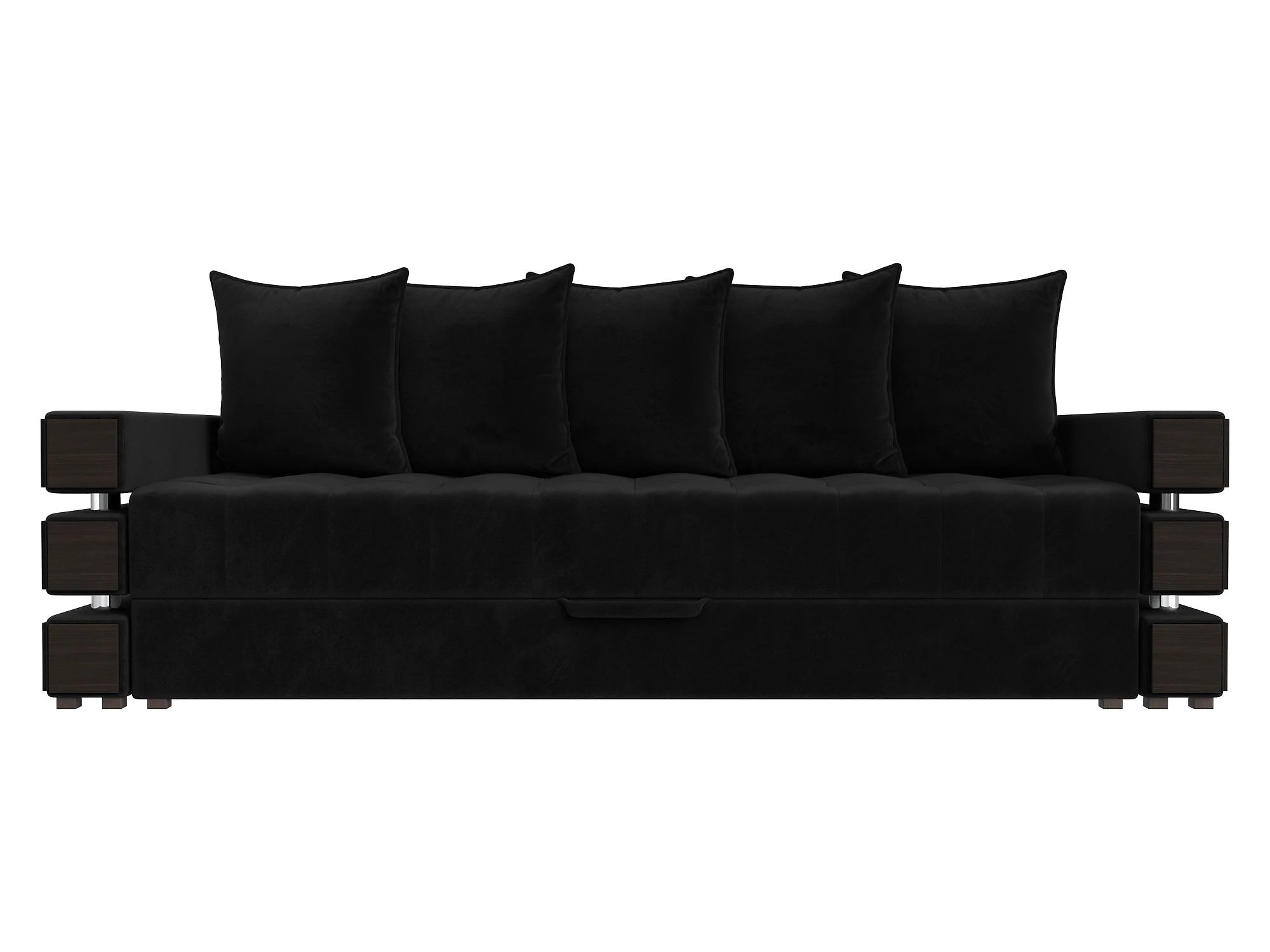 Чёрный диван Венеция Плюш Дизайн 7
