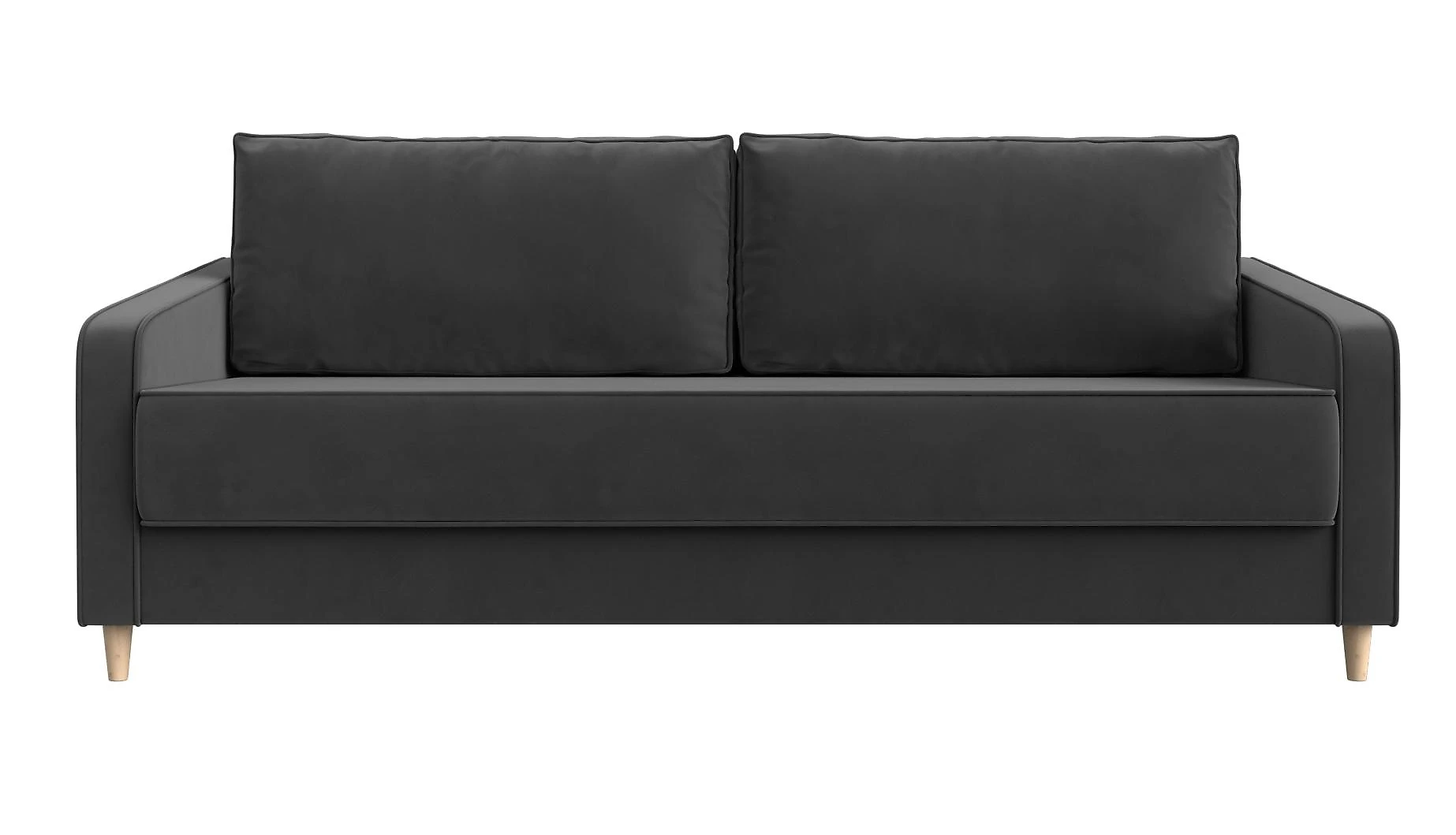 Прямой диван серого цвета Варшава Плюш Дизайн-11