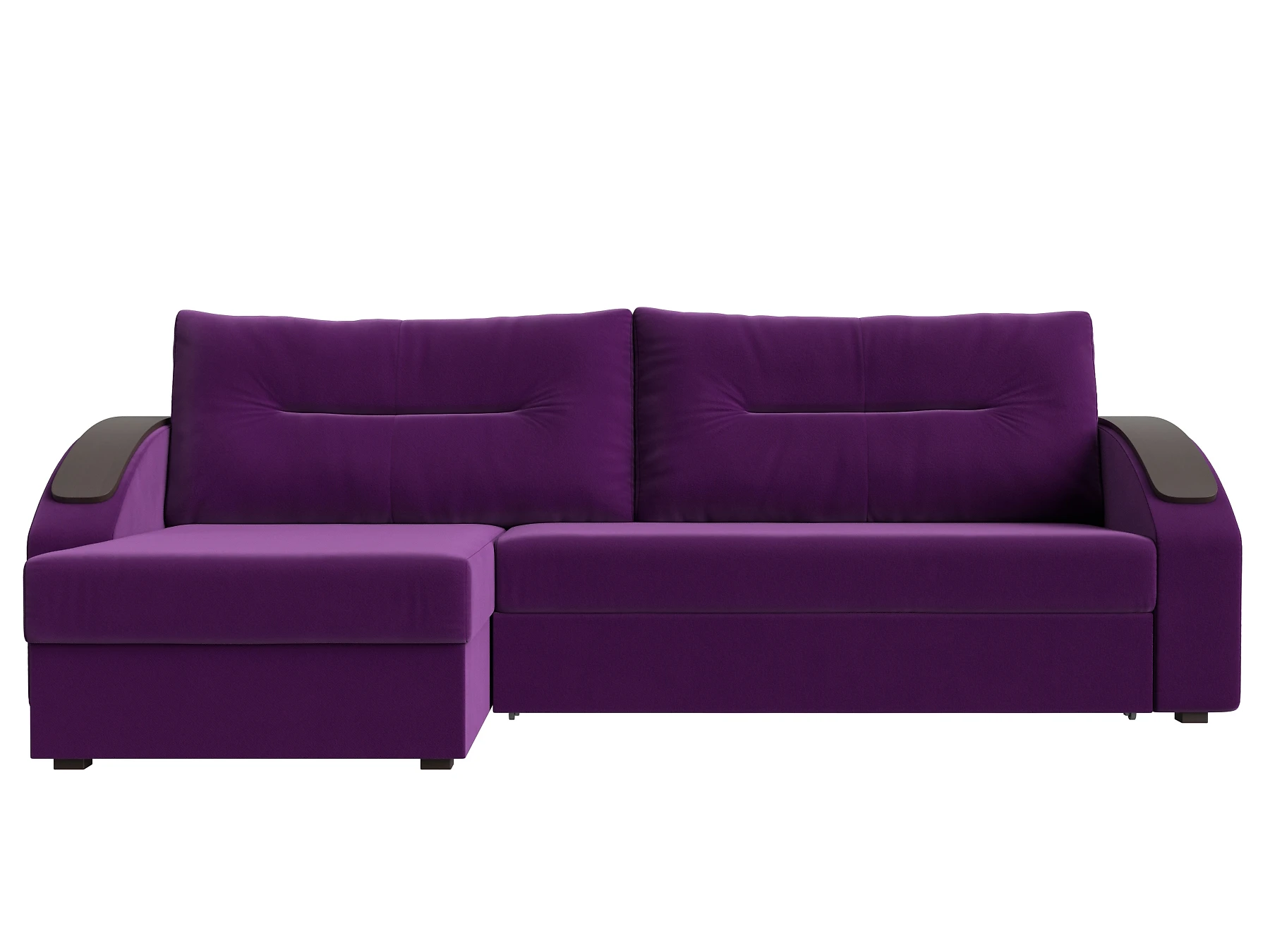 Угловой диван фиолетовый Канзас Плюш Виолет