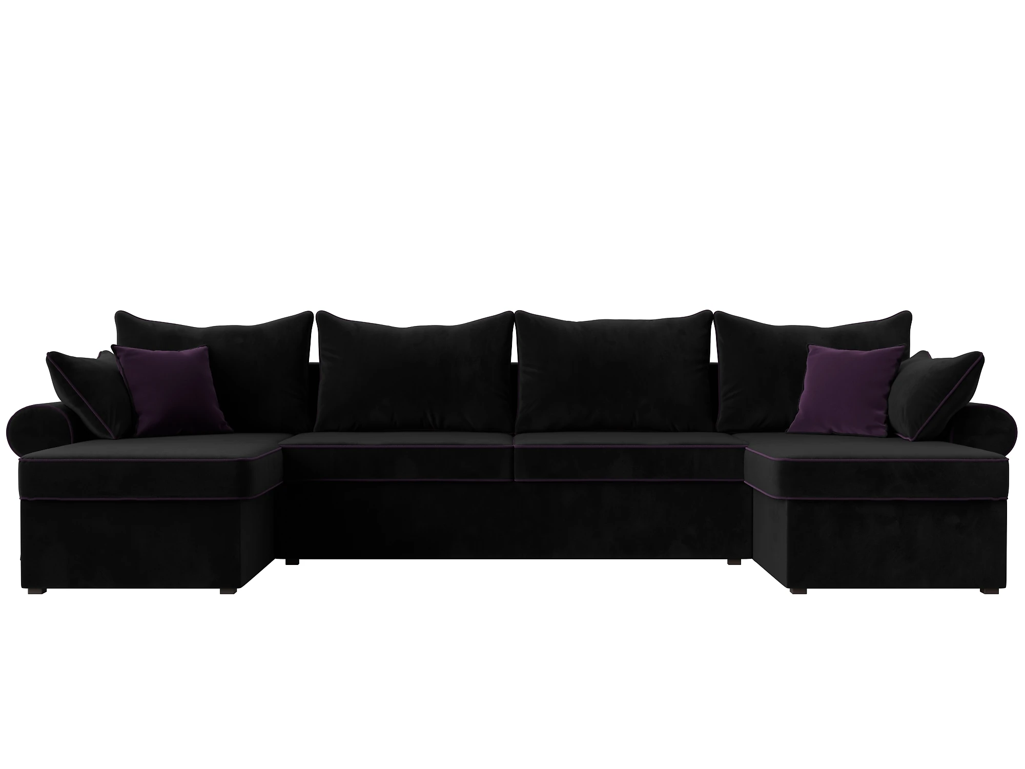Угловой диван фиолетовый Элис-П Плюш Дизайн 5