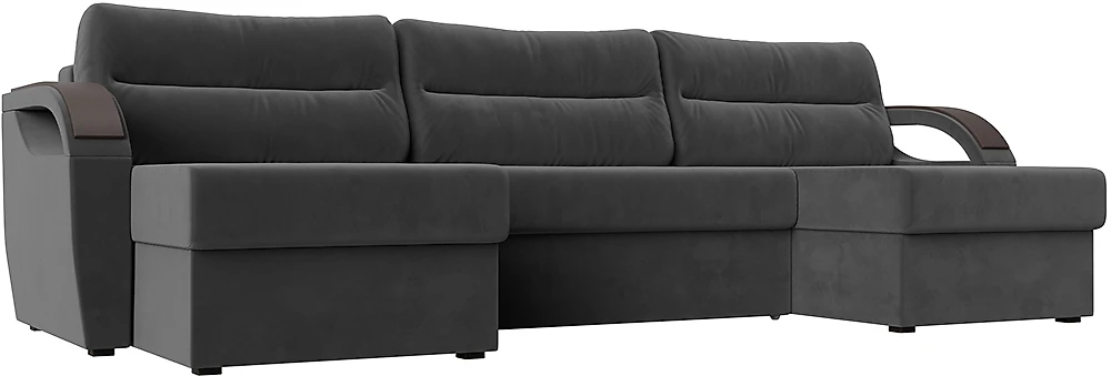 Угловой диван с подушками Форсайт Плюш 6