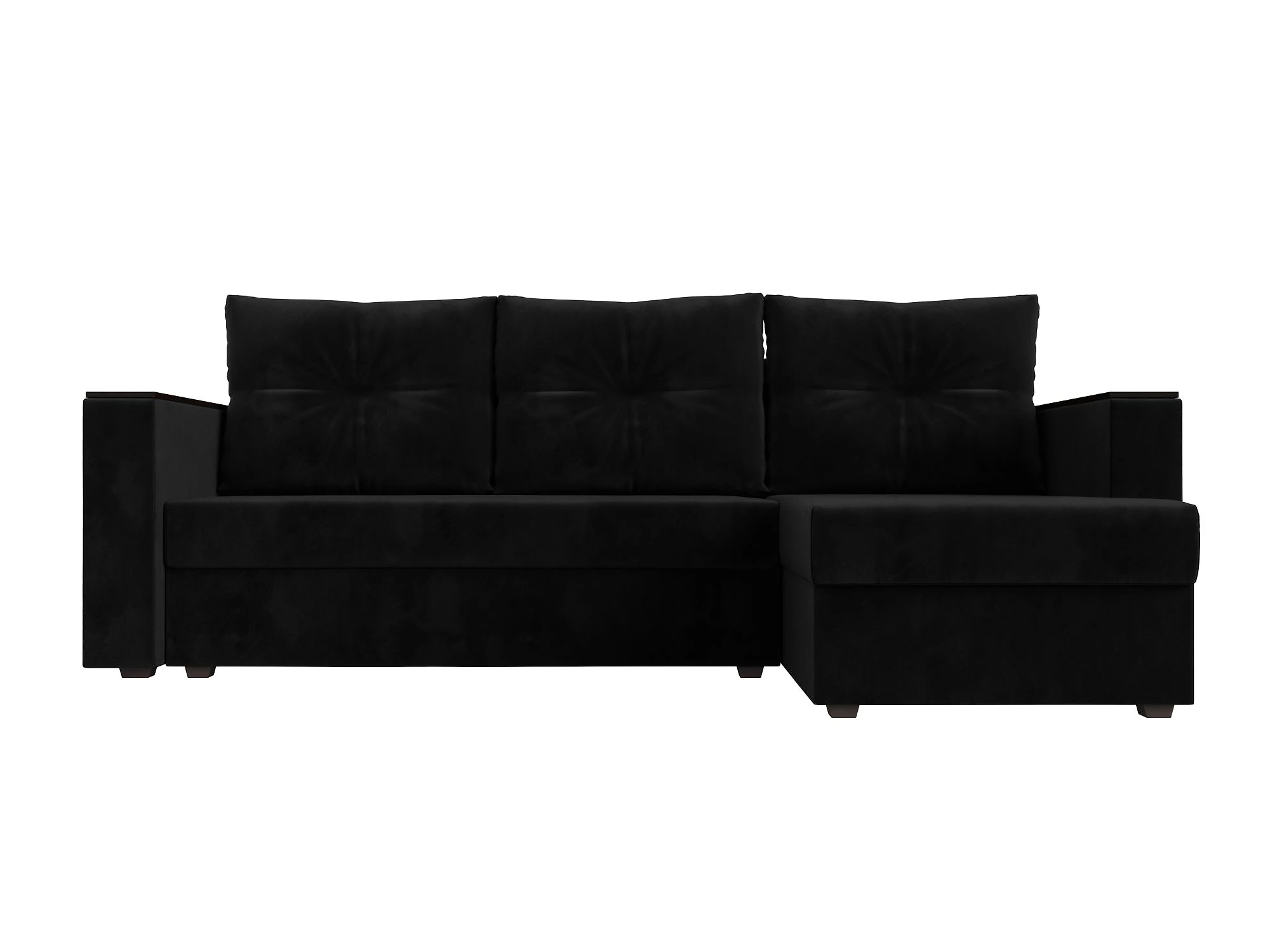 Угловой диван для дачи Атланта Лайт Плюш без стола Дизайн 8