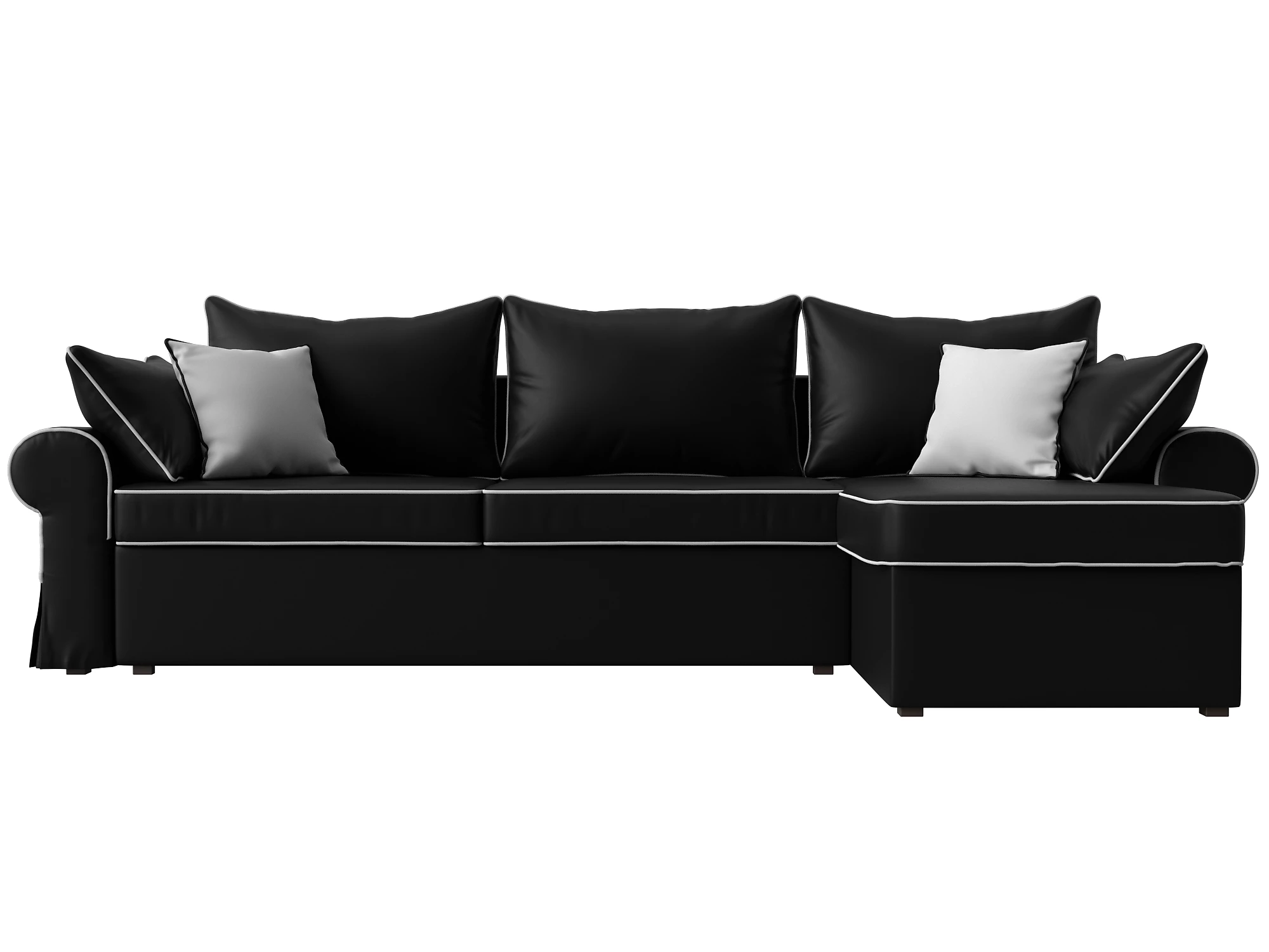 Угловой диван черно-белый Элис Дизайн 13
