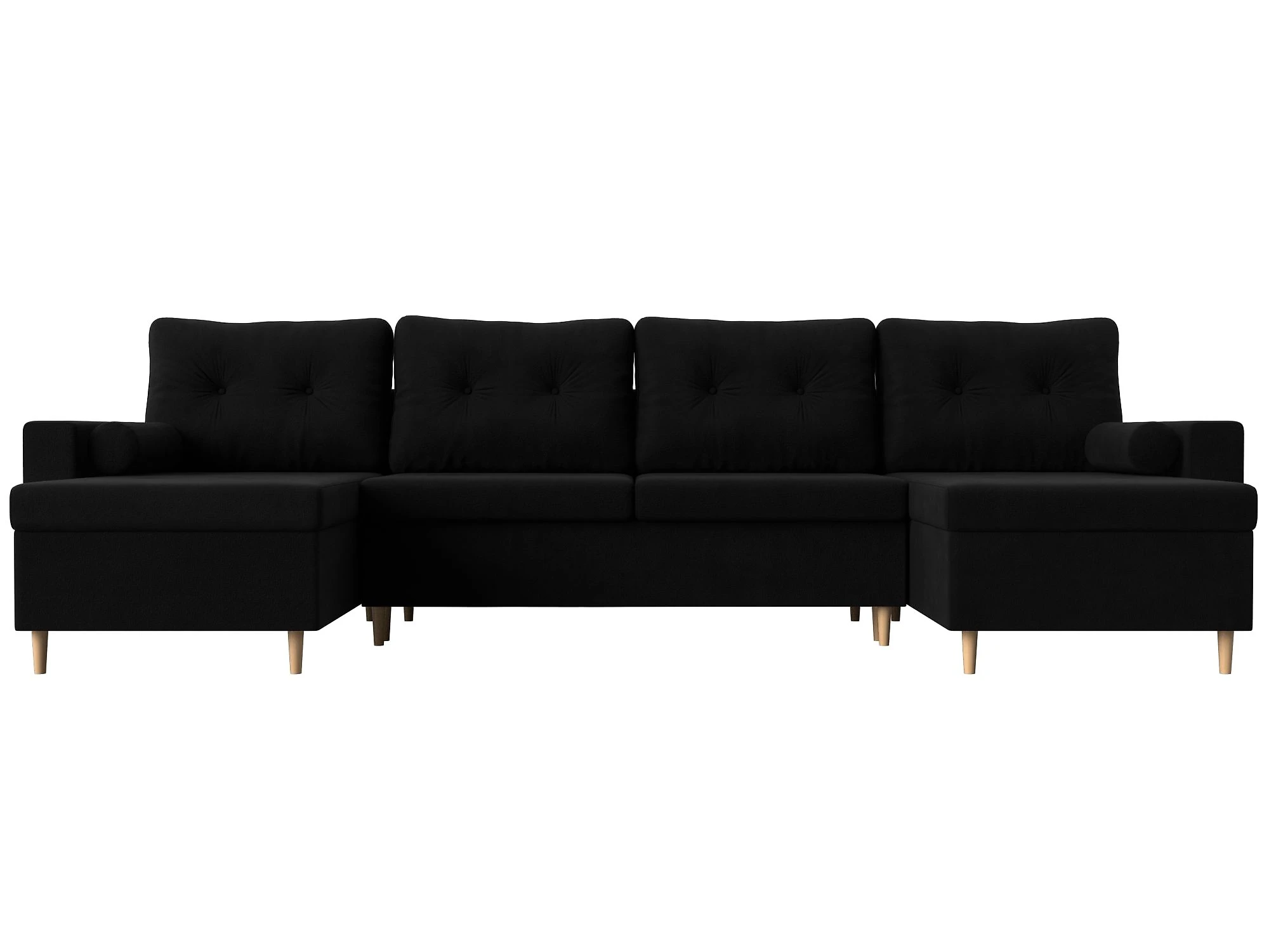 Чёрный модульный диван Белфаст-П Дизайн 5