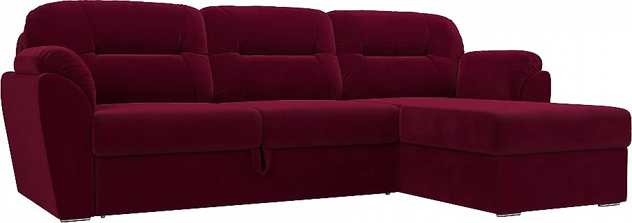 Угловой диван с подлокотниками Бостон Вельвет Ред