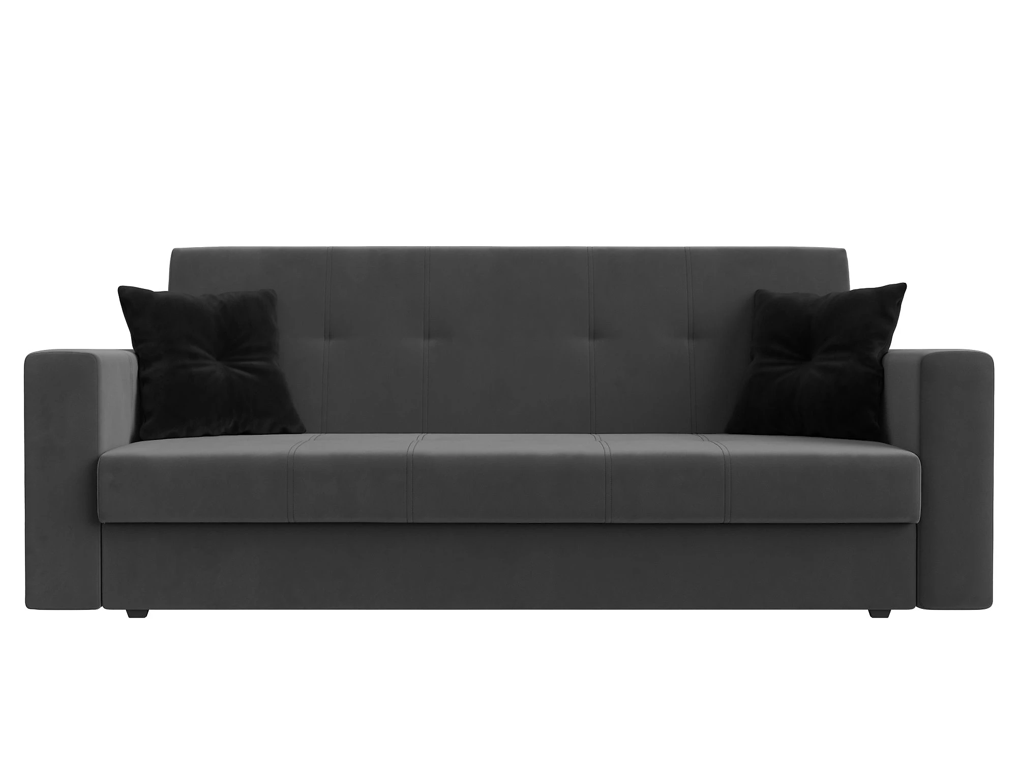 Прямой диван серого цвета Лига-016 Плюш Дизайн 6 книжка