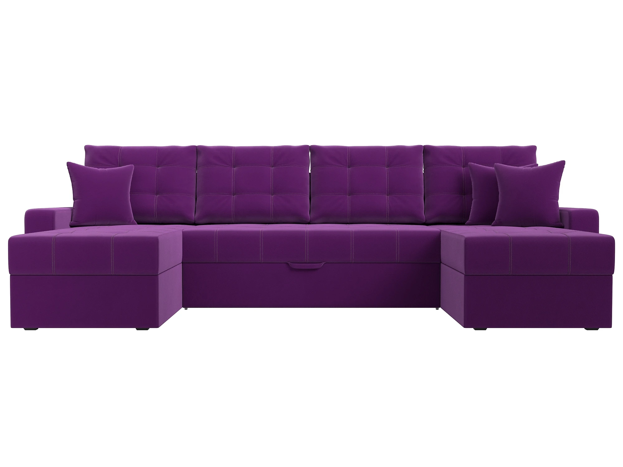 Угловой диван с подлокотниками Ливерпуль-П Фиолет