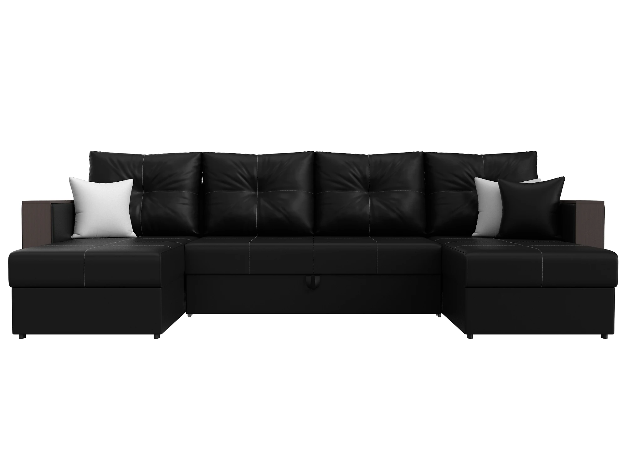 Угловой диван с подлокотниками Валенсия-П Блэк