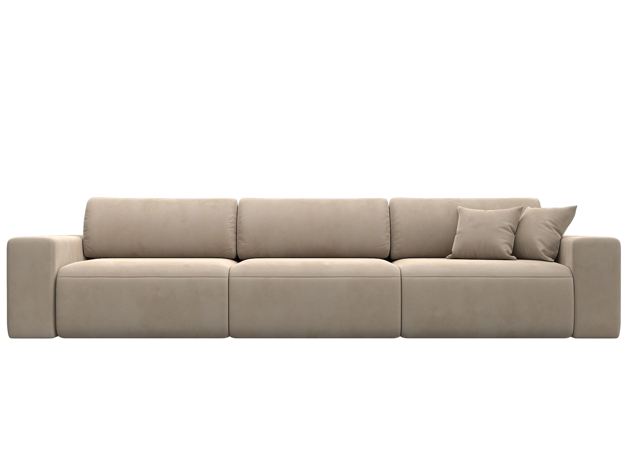 Бежевый диван-кровать Лига-036 Классик Лонг Плюш Дизайн 1