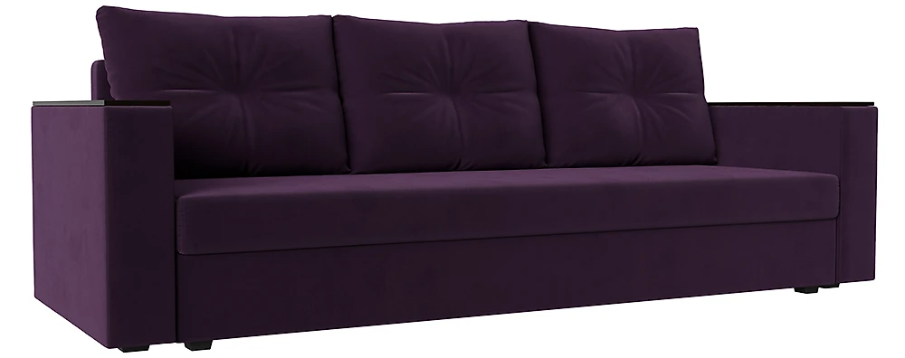 Тканевый прямой диван Атланта Лайт без столика Плюш Фиолет