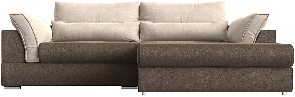 Угловой диван с независимым пружинным блоком Пекин Кантри Браун