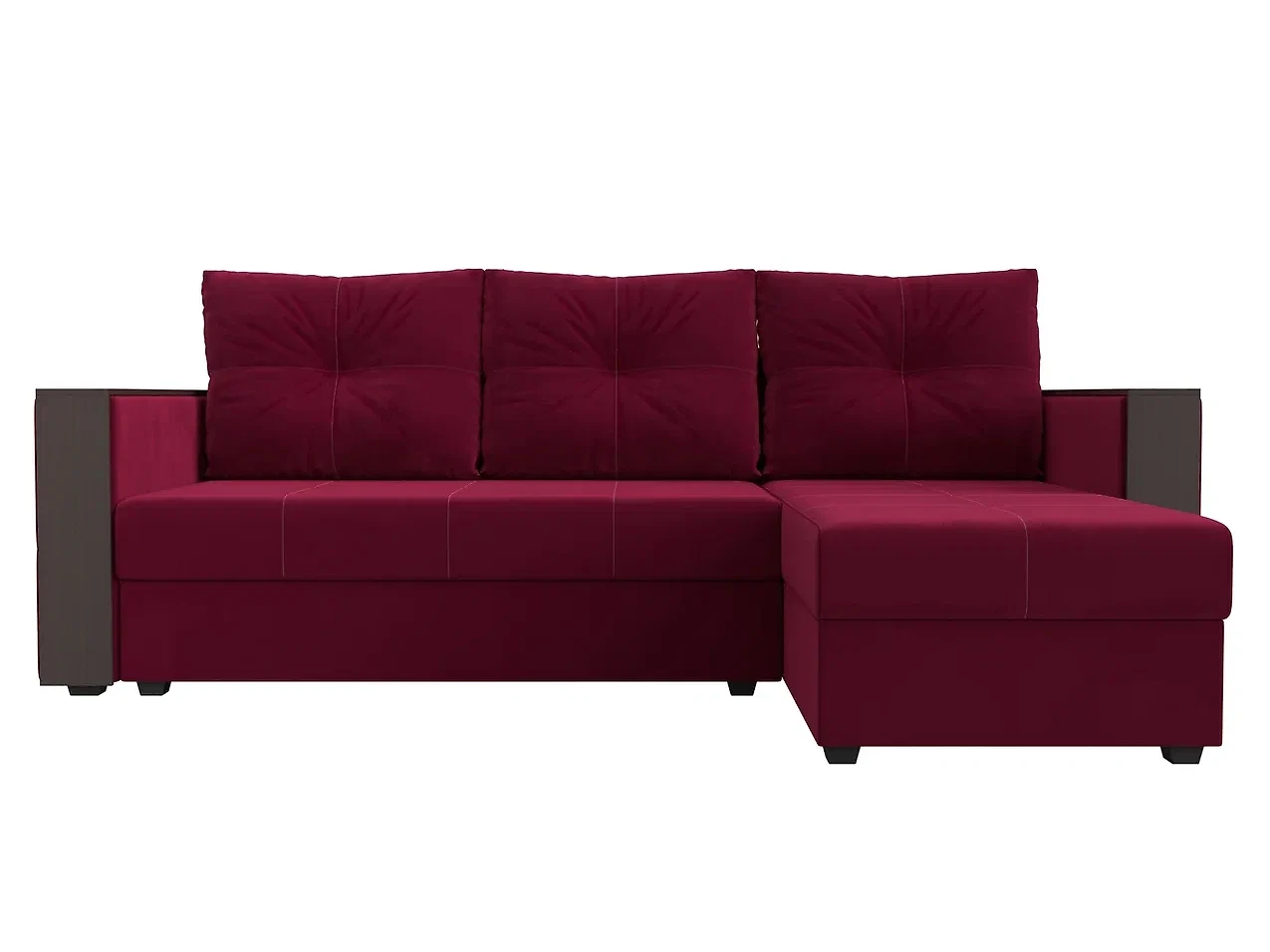 Угловой диван красный Валенсия Лайт Дизайн 2