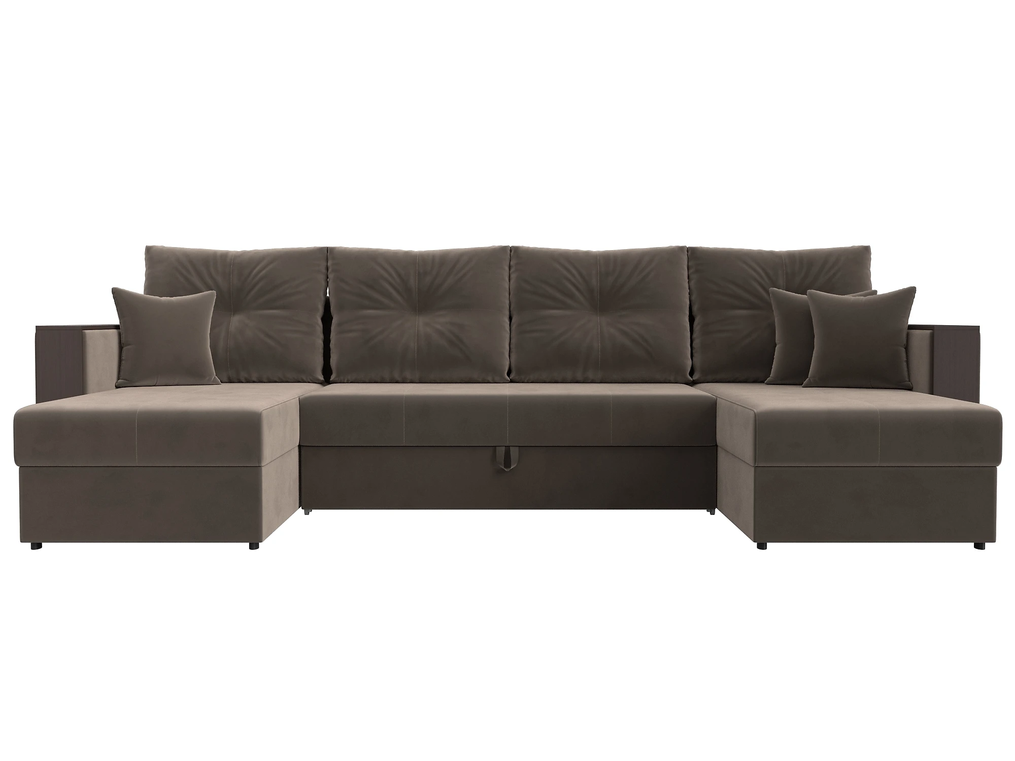 Каштановый угловой диван Валенсия-П Плюш Дизайн 5