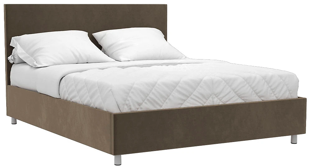Кровать с мягкой спинкой Белла 160х200 с ламелями Плюш Шоколад