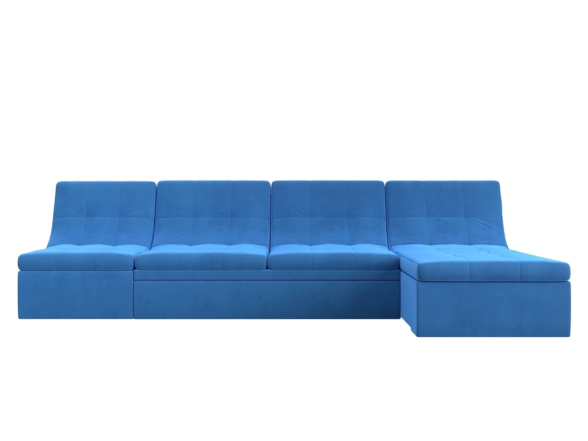 Бирюзовый угловой диван Холидей Плюш Дизайн 6