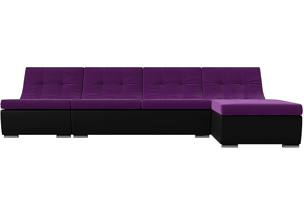 Чёрный модульный диван Монреаль Фиолет