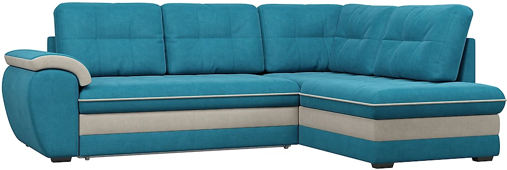 Угловой диван из ткани антикоготь Мигель Плюш Азур