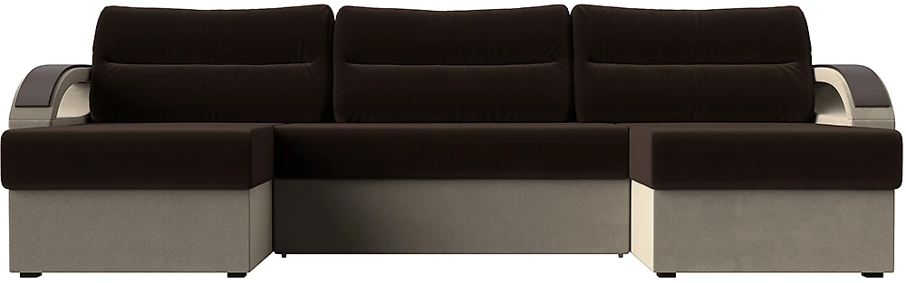 Угловой диван для ежедневного сна Форсайт Вельвет Браун-Беж